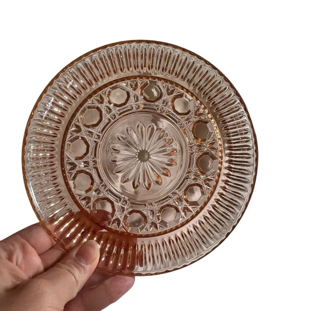 Anchor Hocking Pink Depression‎ Glass 6.5” Bread Butter Salad Plate
